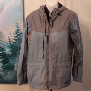 REI Elements Blue & Grey Outdoor Light Jacket With Hood